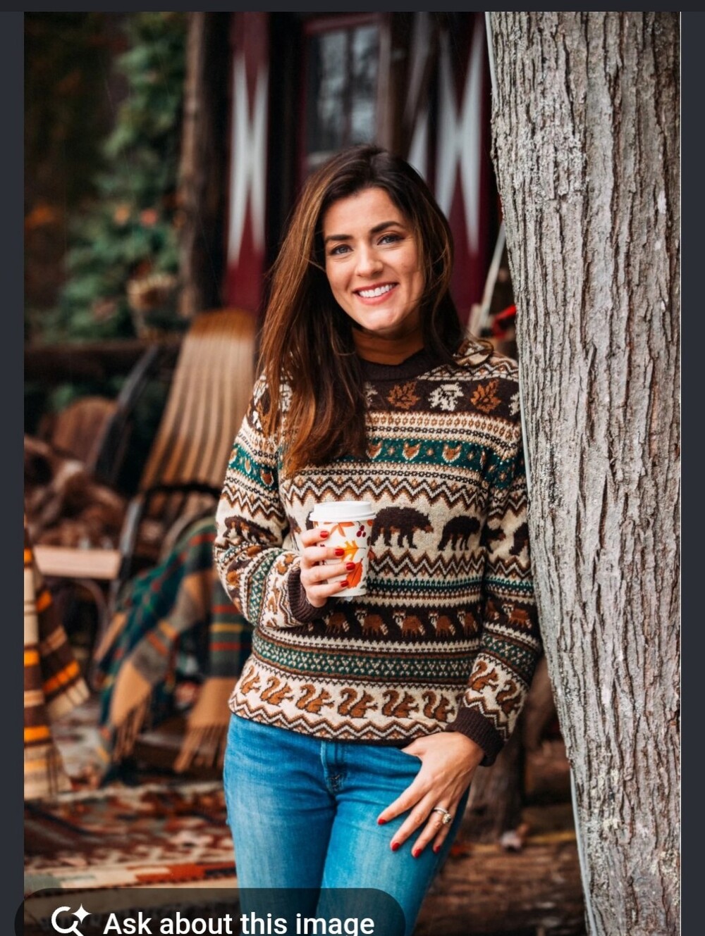 Kiel James Patrick Brown & Green Woodland Fair Isle Sweater